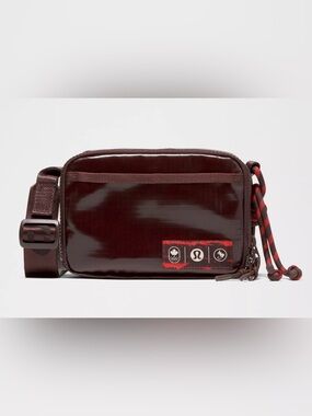 Lululemon Team Canada Crossbody Bag Burgundy Red Adjustable Strap Small Pouch
